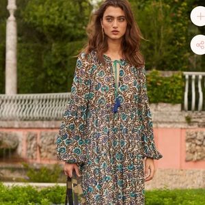 Oliphant balloon sleeve maxi dress in Napa Olive
